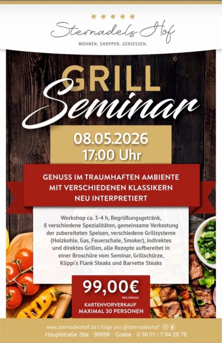 Grillseminar auf Sternadels Hof am 08.05.2026