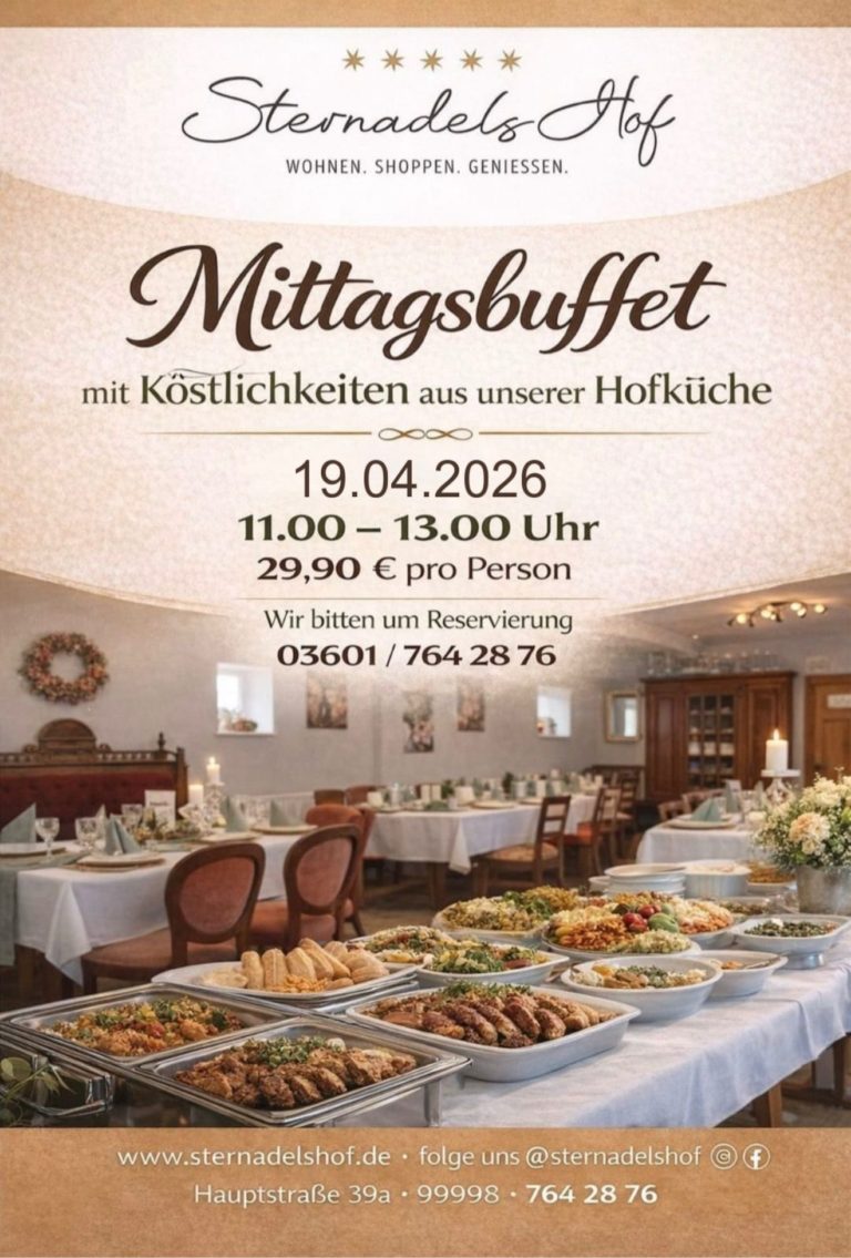 Mittagsbuffet auf Sternadels Hof am 19.04.2026