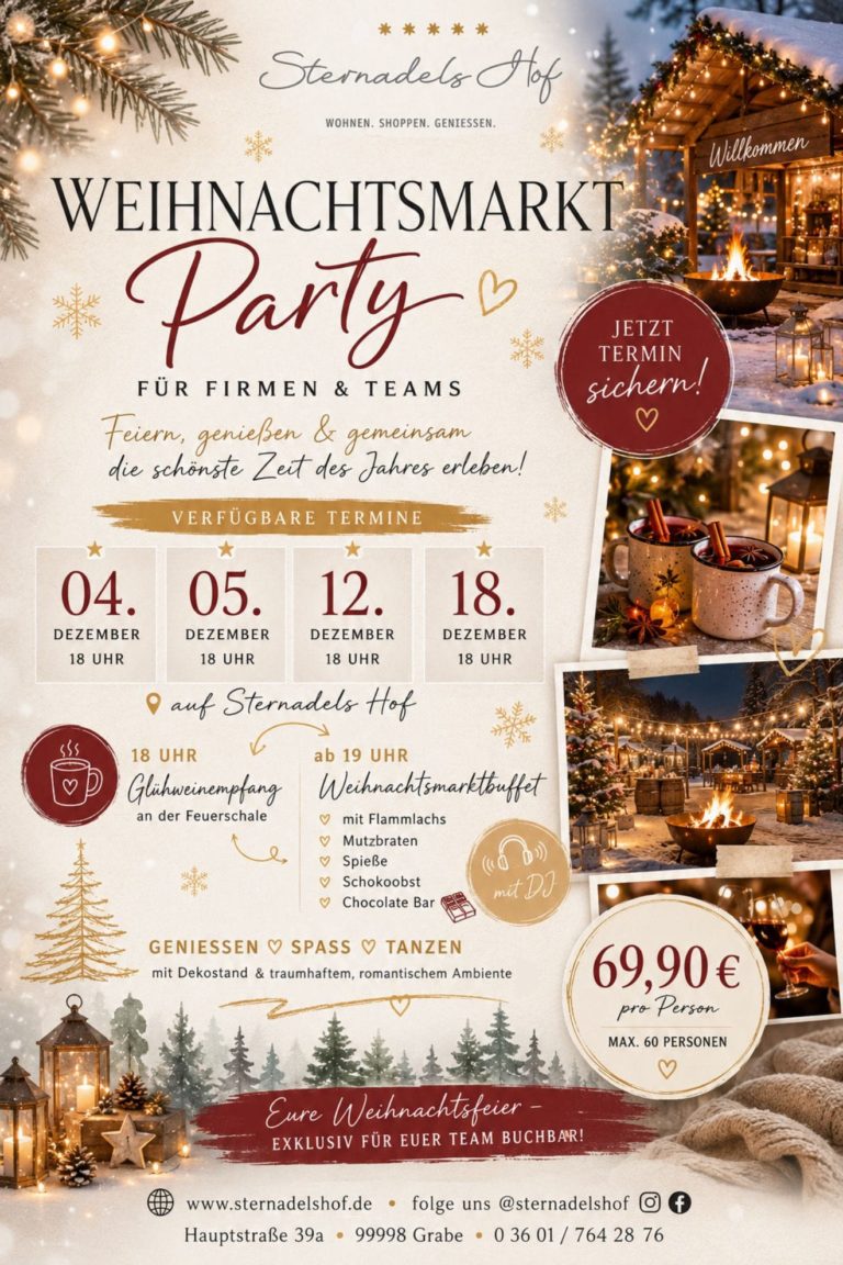 Weihnachtsmarkt Party für Firmen auf Sternadels Hof