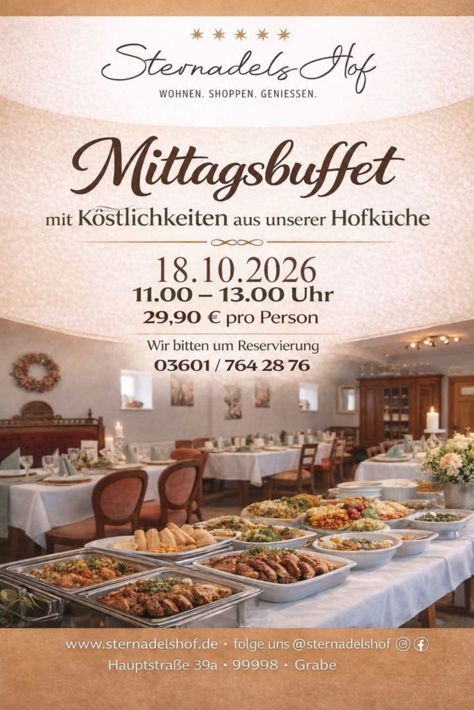 Mittagsbuffet auf Sternadels Hof am 18.10.2026